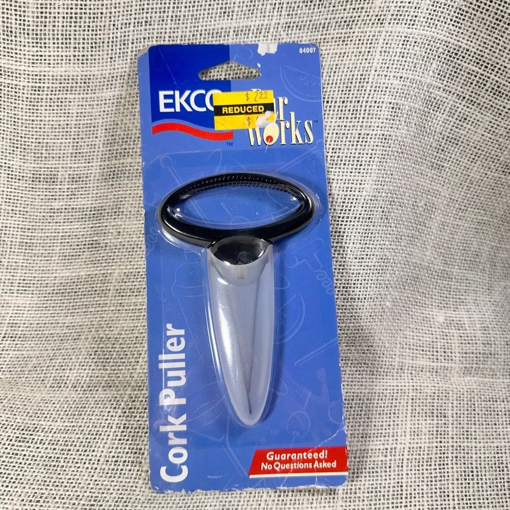 Vintage EKCO Bar Works Cork Puller‎ 1997 New Old Stock Two Prong Ah-So 84007